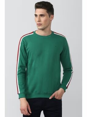 Murano Liquid Luxury Slim Fit Green Striped Long Sleeve Shirt Sweater Sz XL